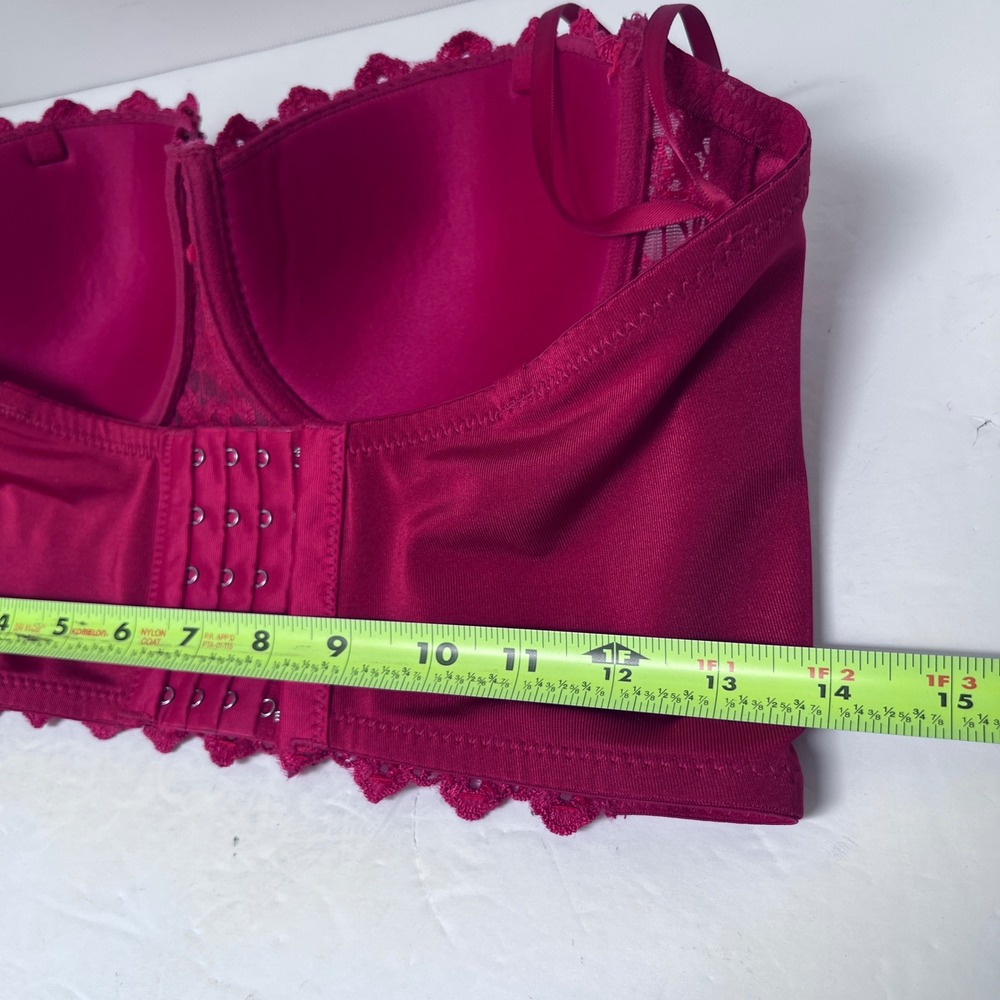 Windsor Romantic Red Lace Sequin Heavily Beaded Bustier Top Coquette Size M READ - Picture 5 of 11